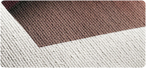 Corner of a print on Hahnemuhle Cezanne canvas, showing the woven canvas texture