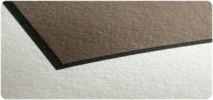 Corner of a print on Hahnemuhle Photo Rag 308 gsm fine art paper, showing the paper texture